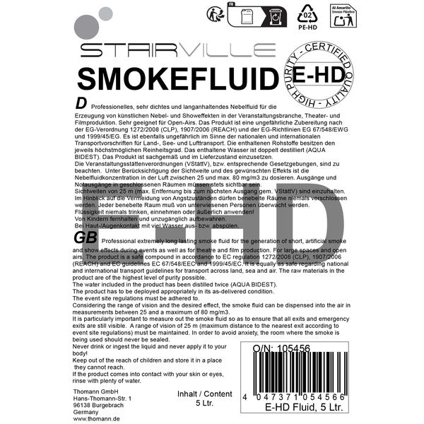 Stairville E-HD Nebelfluid 5l