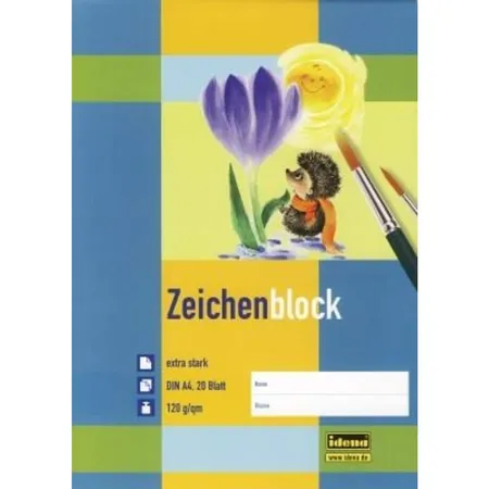 Idena Zeichenblock A4 20 Blatt,120g-Extra Stark