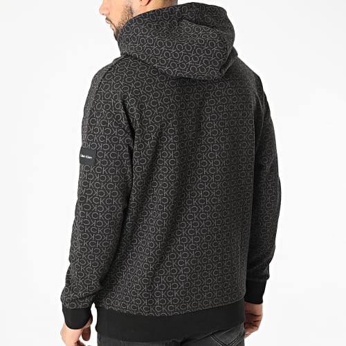 Sweat Capuche Comfort Allover Logo 8448 Noir