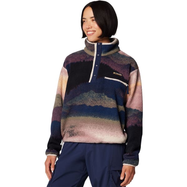 Sweat polaire COLUMBIA HELVETIA II PRINTED CROPPED HALF SNAP W COLLEGIATE NAVY DOLOMITES PRINT