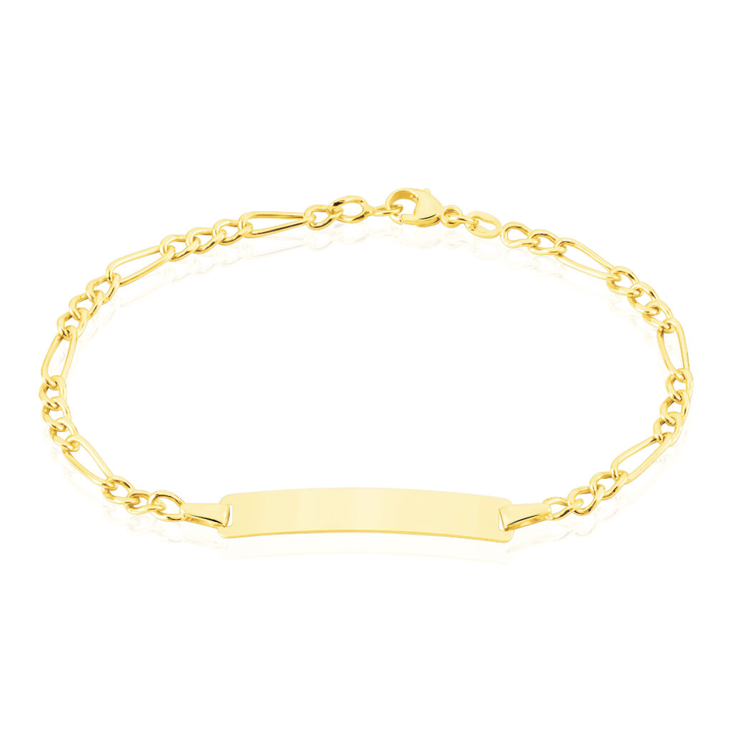 Bracelet Identité Bartolomee Maille Alternee 1/3 Or Jaune