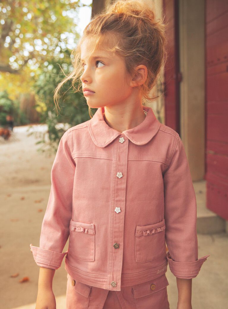 Veste rose en twill