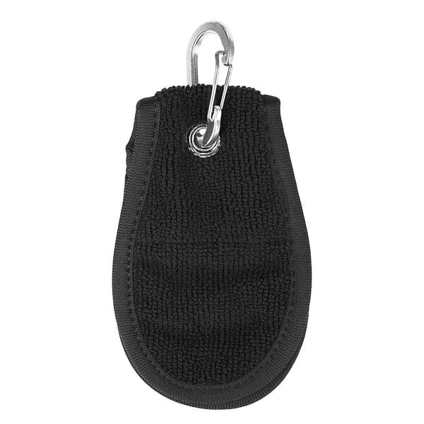 INF Golfball rengjøringsklut med dobbeltsidig mikrofiber og metallkrok, kompatibel med golfutstyr, bærbar og praktisk for rengjøring på banen