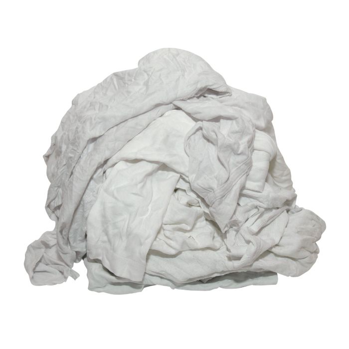 Poetsdoeken dunne witte trikot p25505 Doos 5kg (P25305)