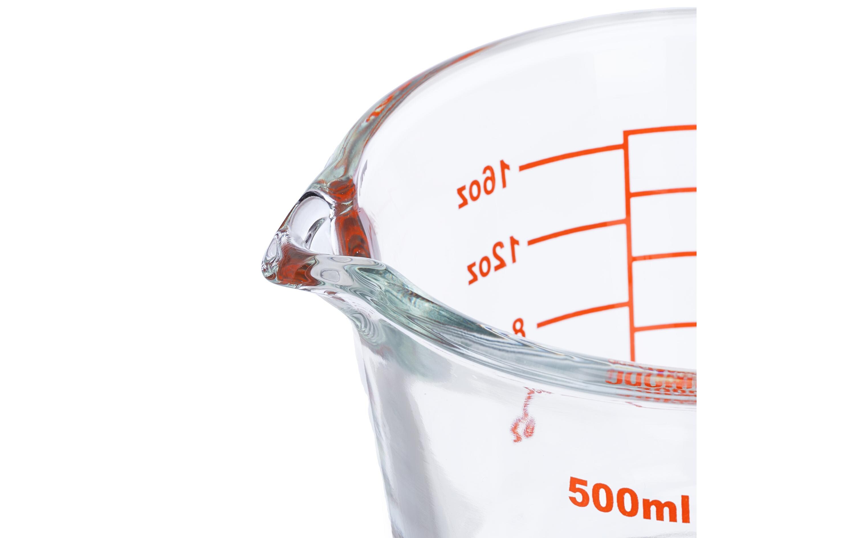 Messbecher 500 ml, Rot/TransparentGlasmessbecher