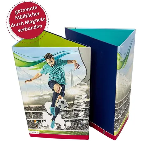 Roth Papierkorb Fußballstar, 10 Liter, eckig, 2 Fächer