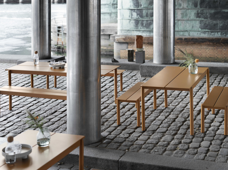 Muuto Linear Steel tuinbank 110 Dark Green