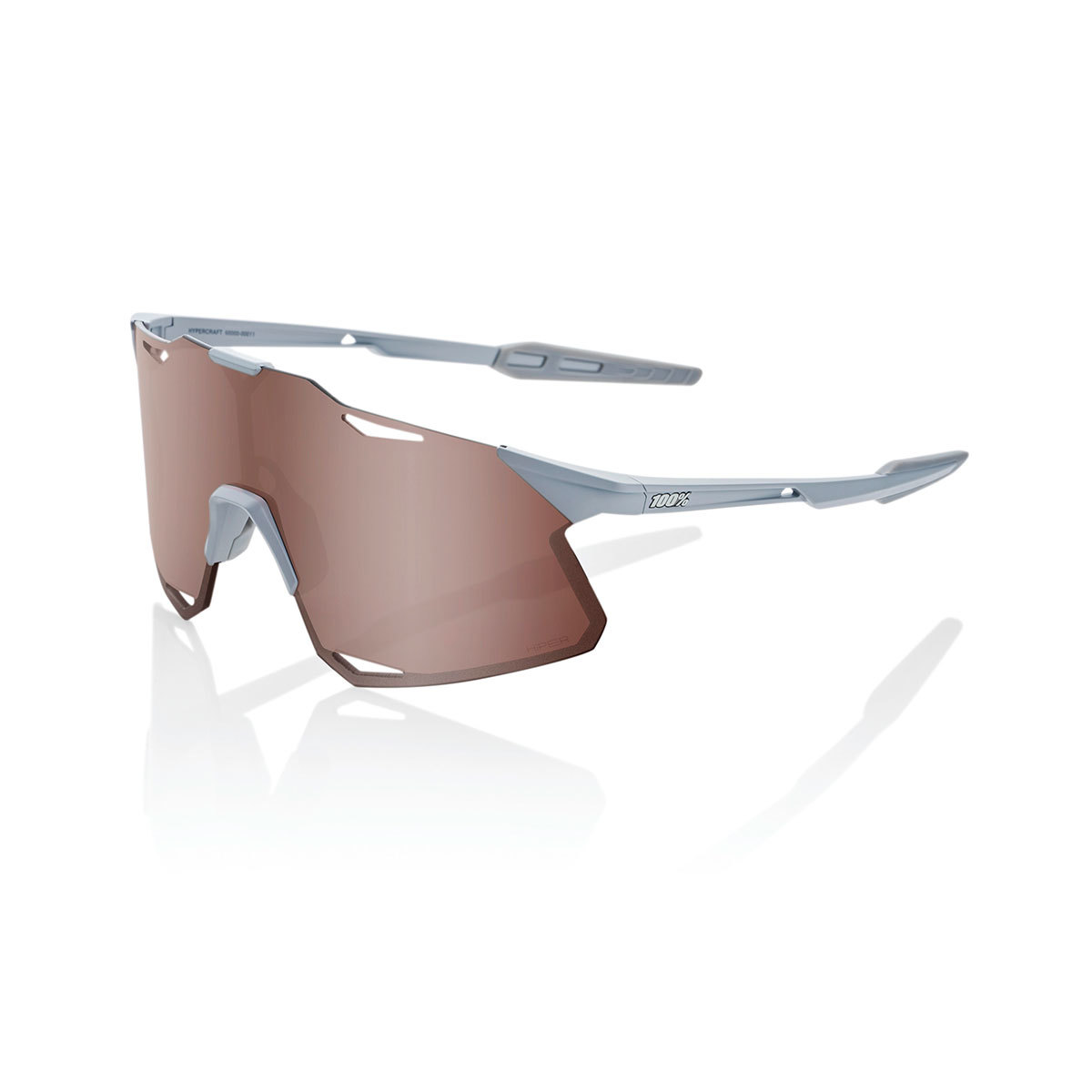 100% Hypercraft Sport Zonnebril Mat Grijs met HiPER Crimson Silver Mirror L