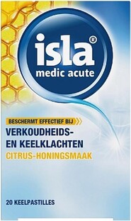 Isla Medic Acute Citrus Honing Keelpastilles 20ST