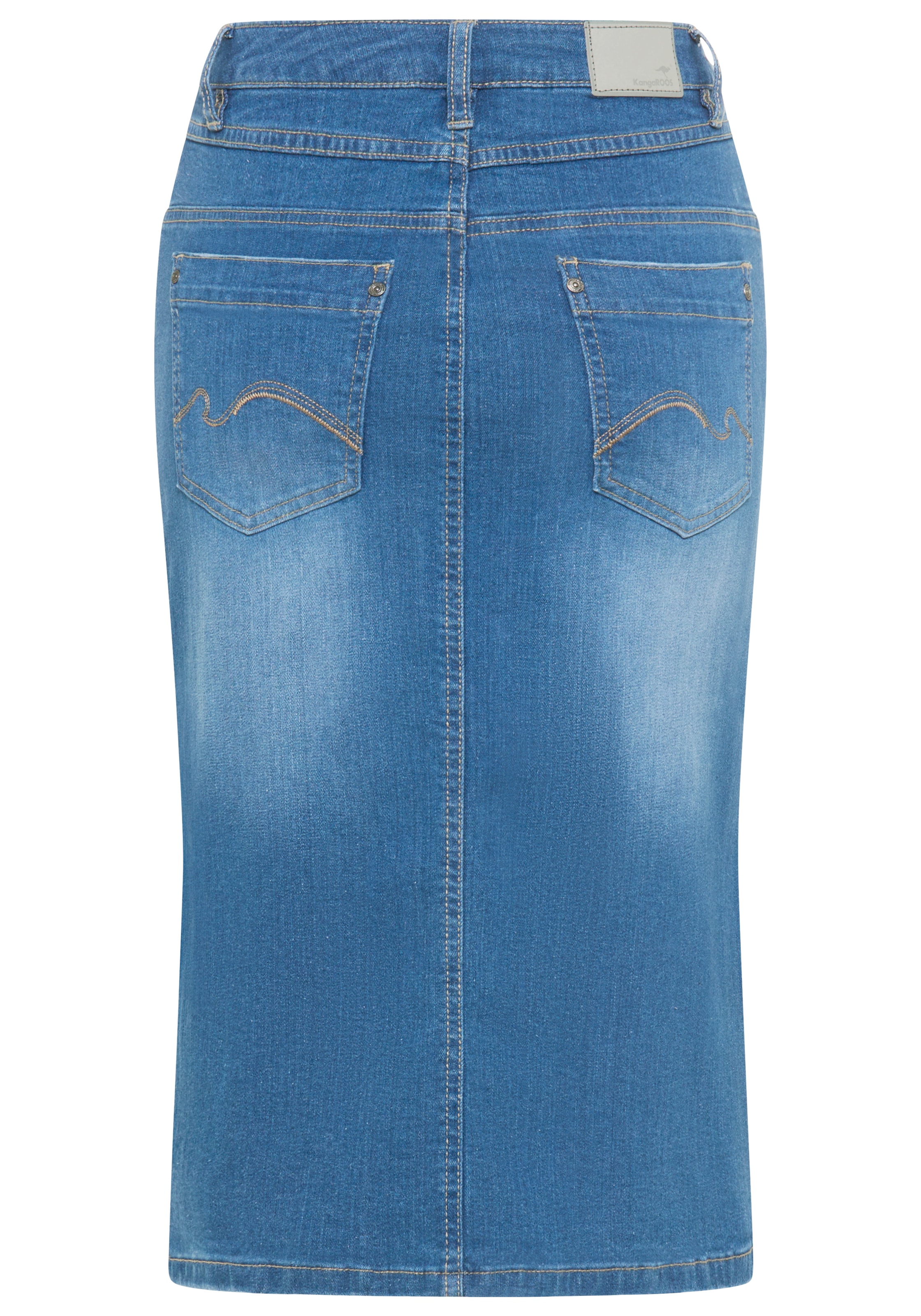KangaROOS Jeansrock , in Midilänge mit Schlitz