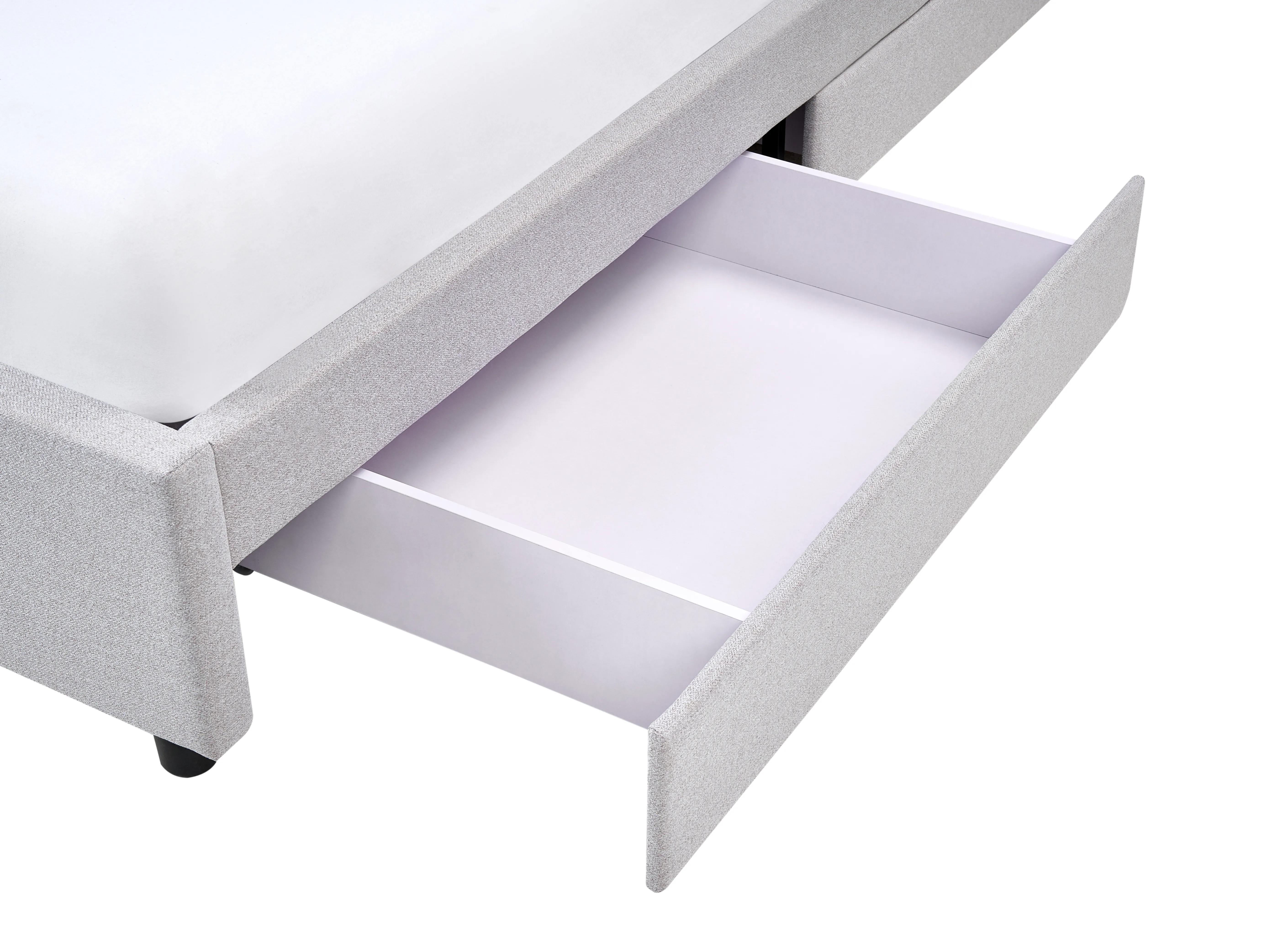 Bed met opbergruimte zonder hoofdbord Stof PRADES 180 x 200 cm Lichtgrijs