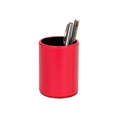 Quo Vadis Satiny - Pot à crayons - 7,5 x 10 cm - peau de vache - rouge