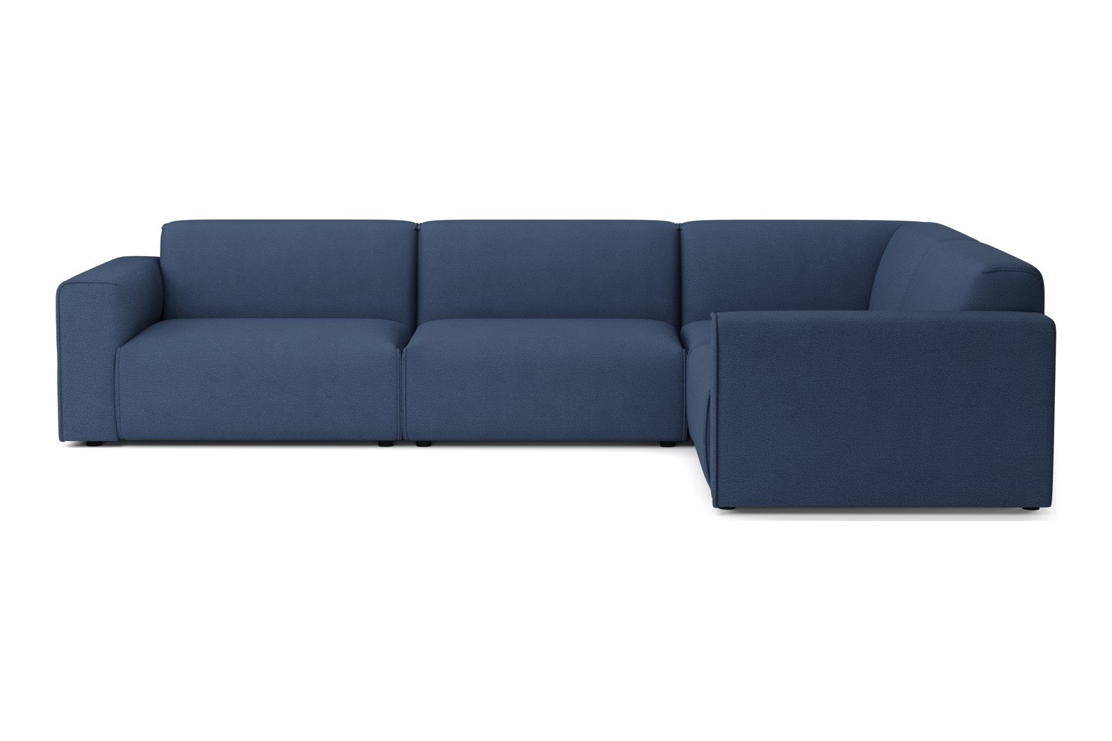 Monaco Lux hjørnesofa 3/1,5 hjørnesofa. Tekstil Brego 86 Blue med sorte ben. Lux komfort.