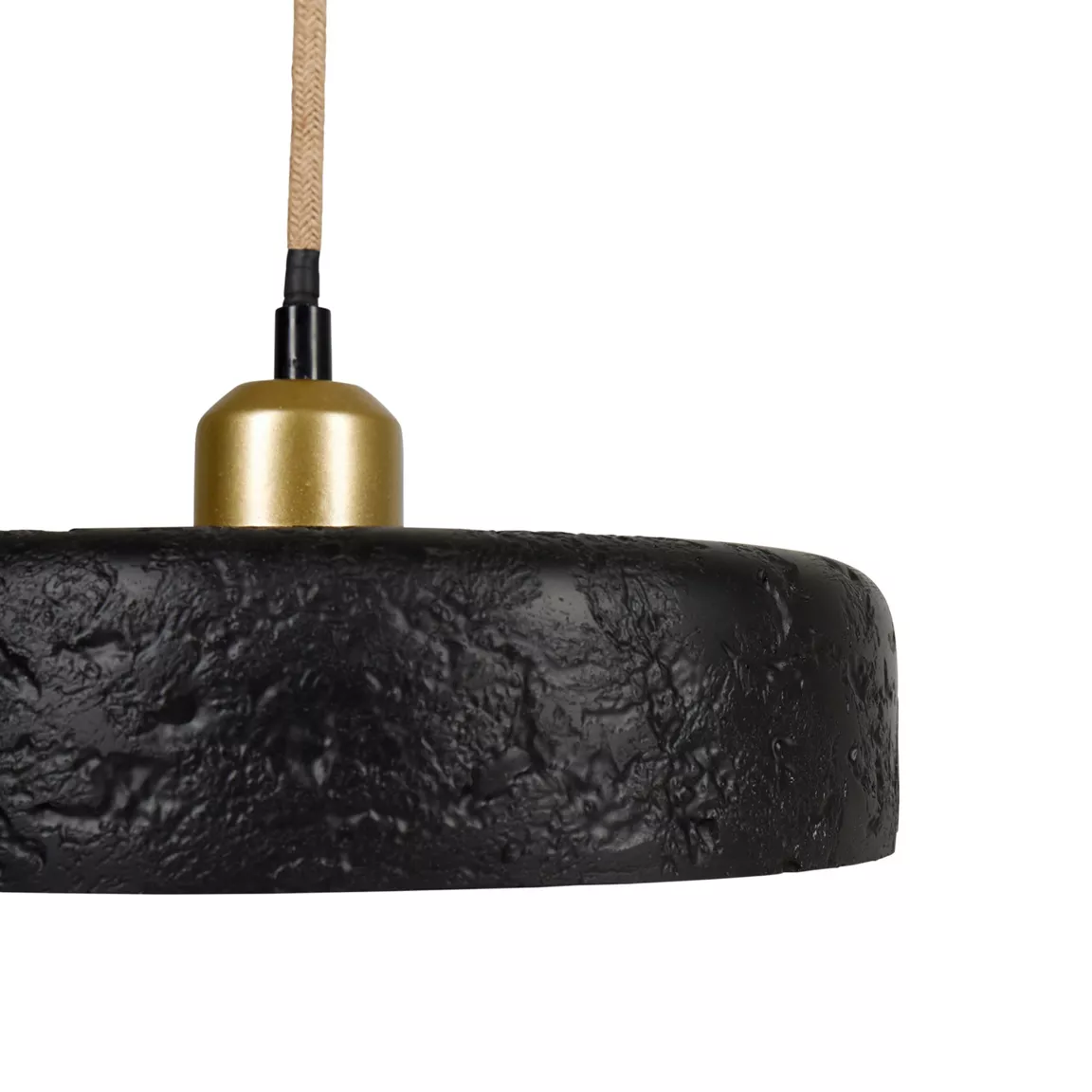 Suspension lumineuse en ciment (D25 cm) Portland Noir