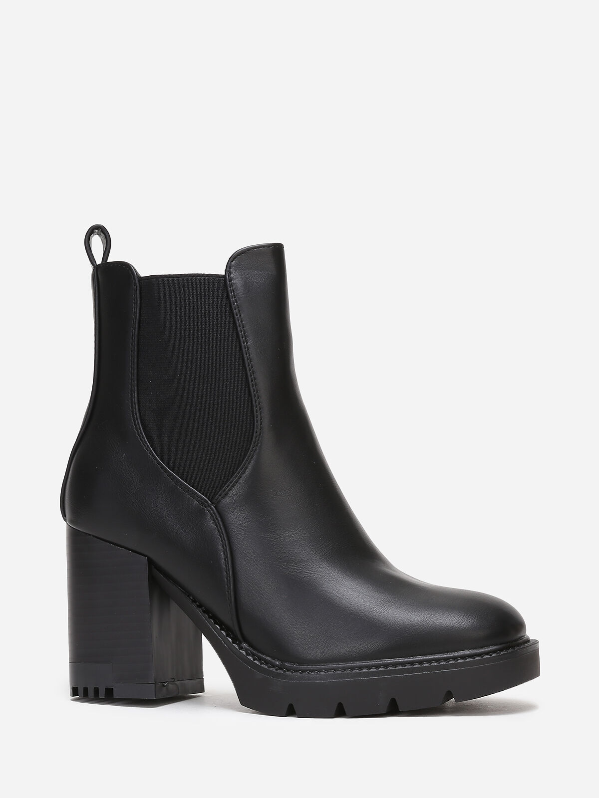 Bottines Chelsea à talon cranté- Noir