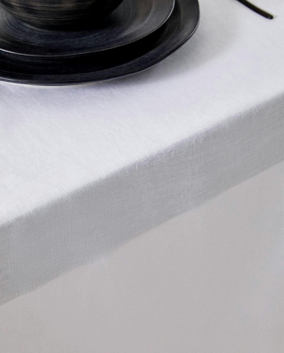 TOALHA DE MESA DE LINHO LAVADO