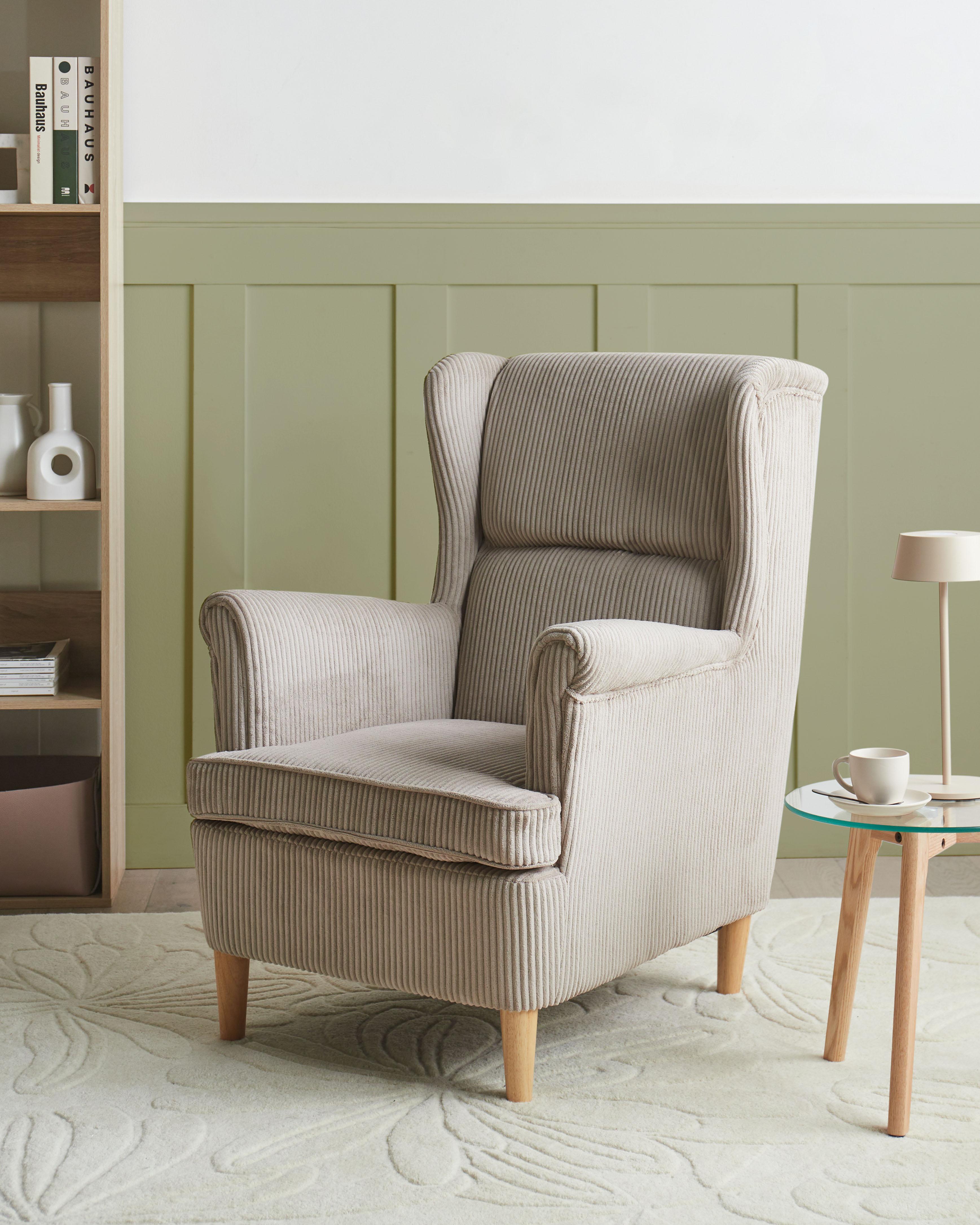 Oorfauteuil ABSON Corduroy Beige