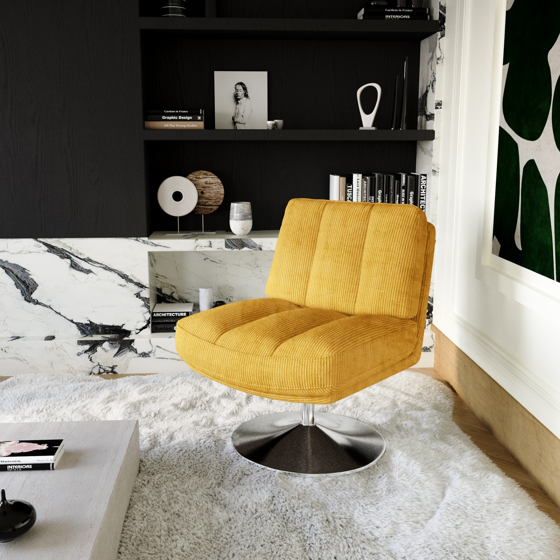 Fauteuil TIMELESS Corduroy Geel