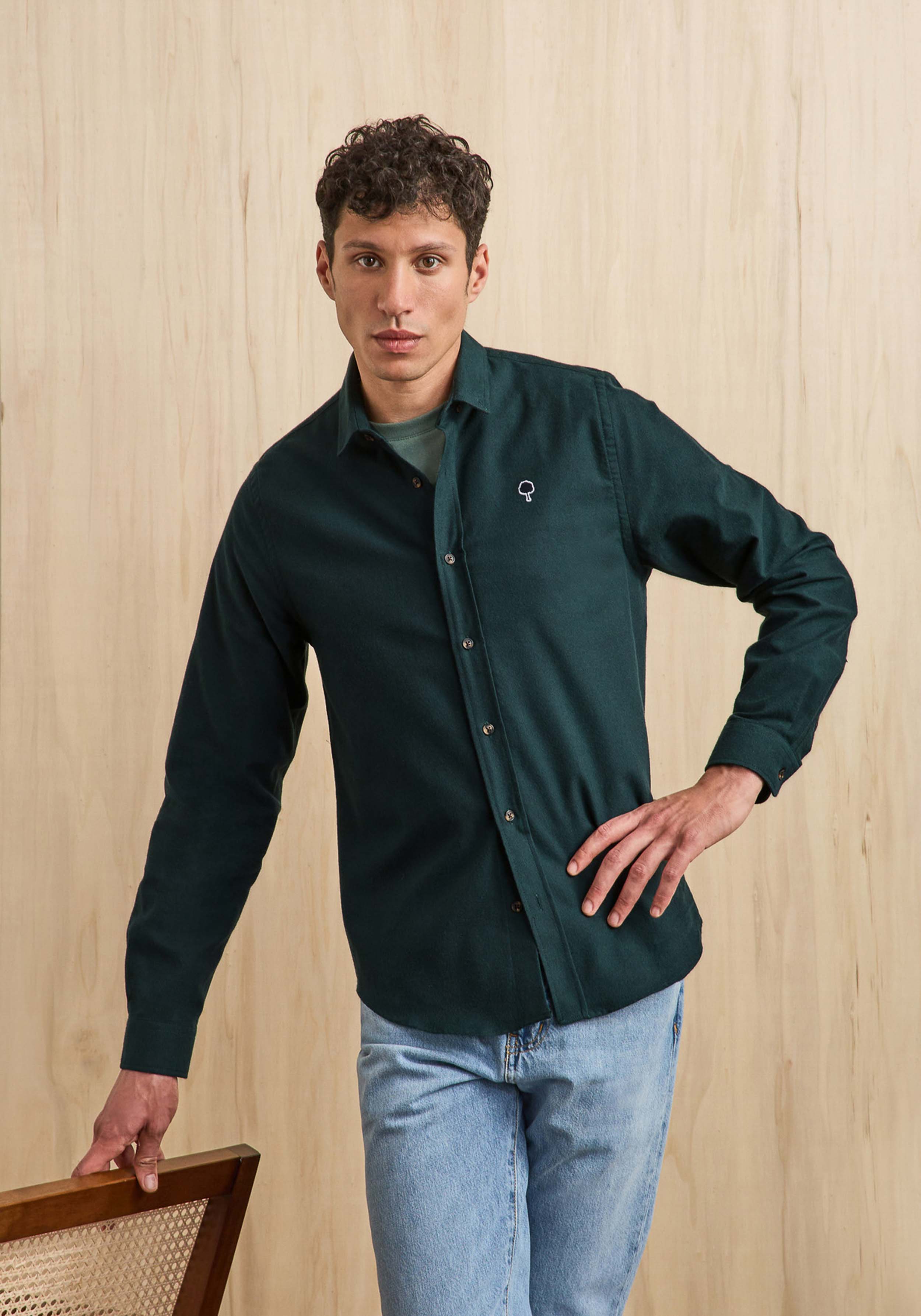 Faguo Hemd Ivoy Shirt Woven Dark Green