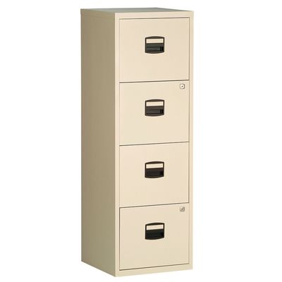Classeur métallique monobloc - 4 tiroirs - H130 x L41 x P40 cm - beige