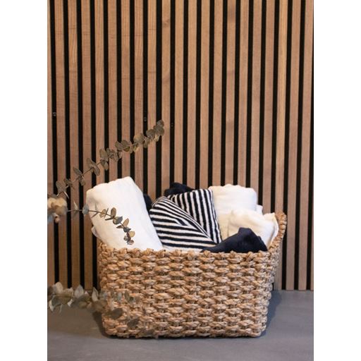 OMHU Frotté Stripe Håndklæde, Navy, 50x100 cm