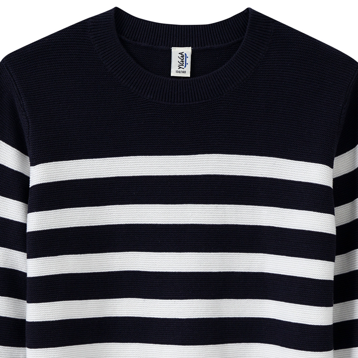 Yigga Jungen Strickpullover mit Streifen dunkelblau