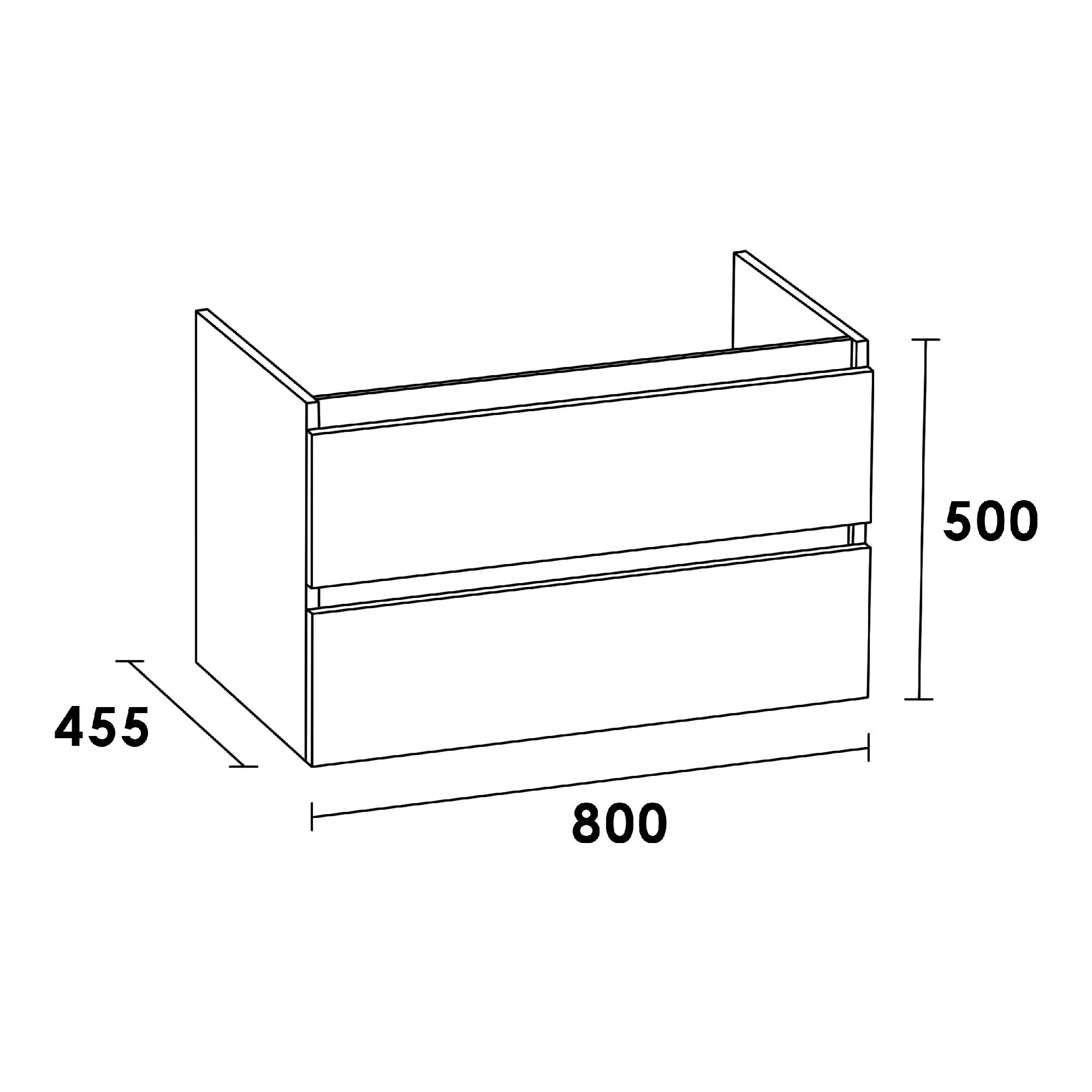 Sanituba Solution onderkast 80cm mat zwart