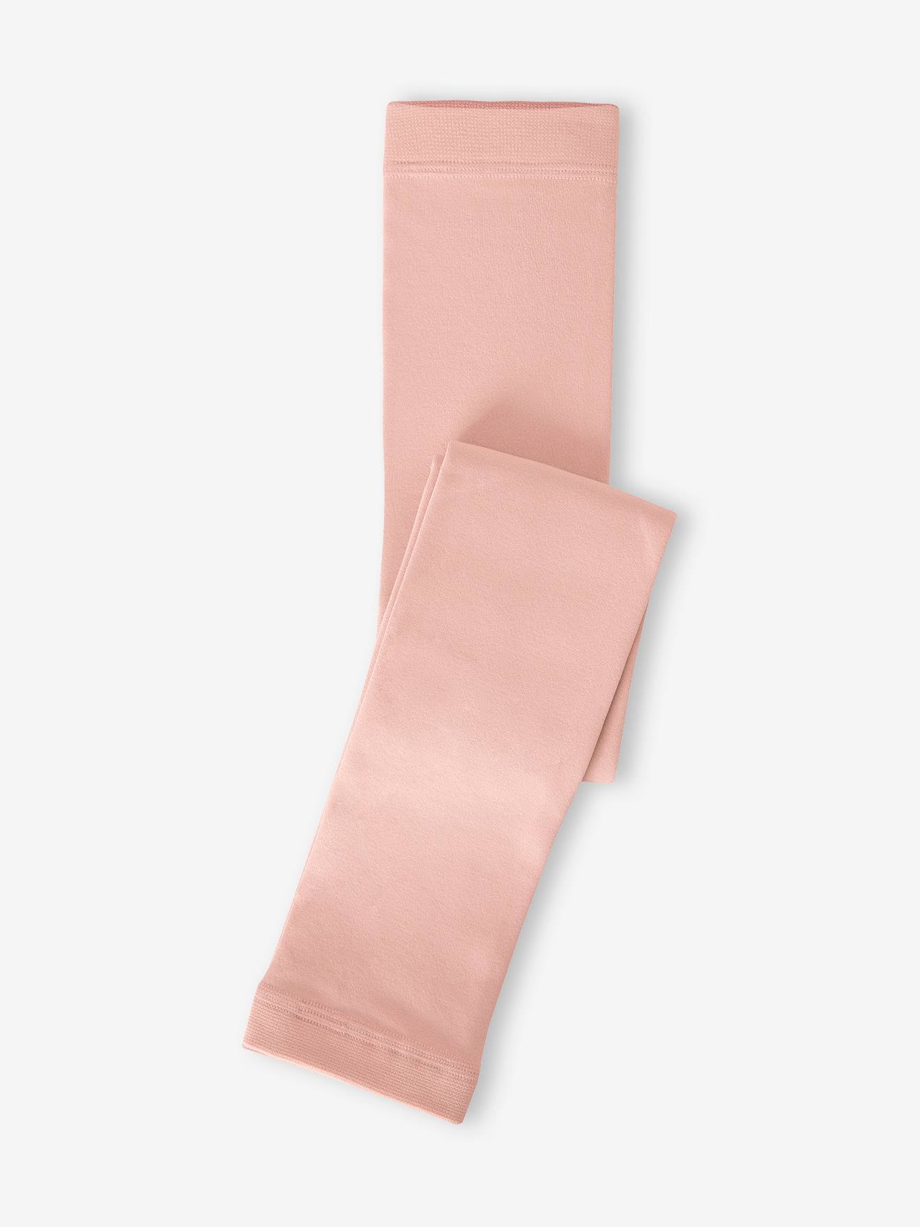 Calça legging de malha polar para meninas, azul médio liso