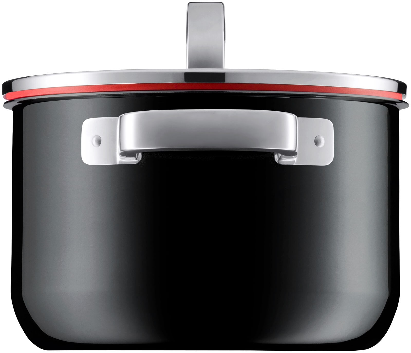 WMF Kochtopf-Set FUSIONTEC FUNCTIONAL 3-teilig mit Glasdeckel schwarz/rot