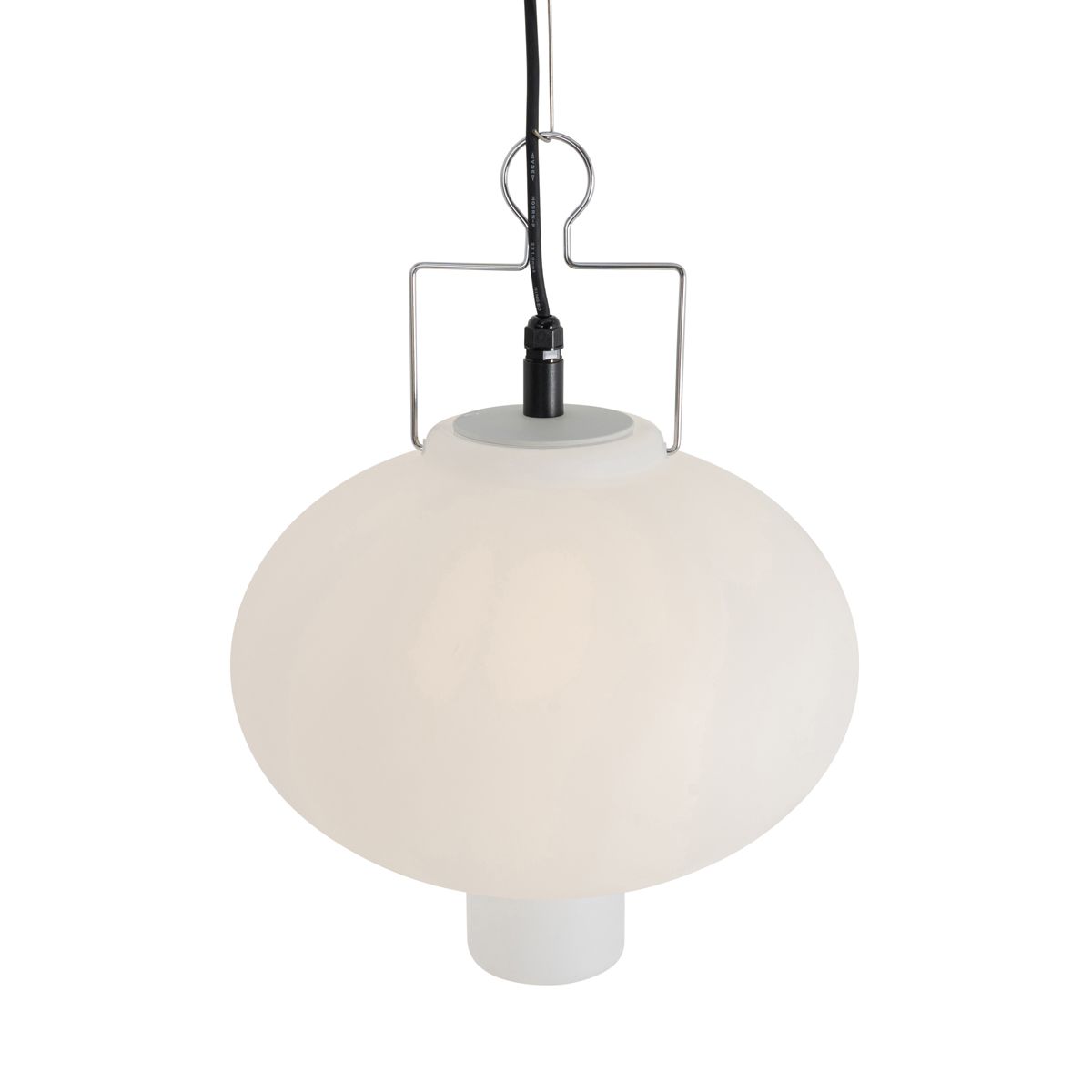 Buiten hanglamp wit 35 cm met stekker IP44 - Pion