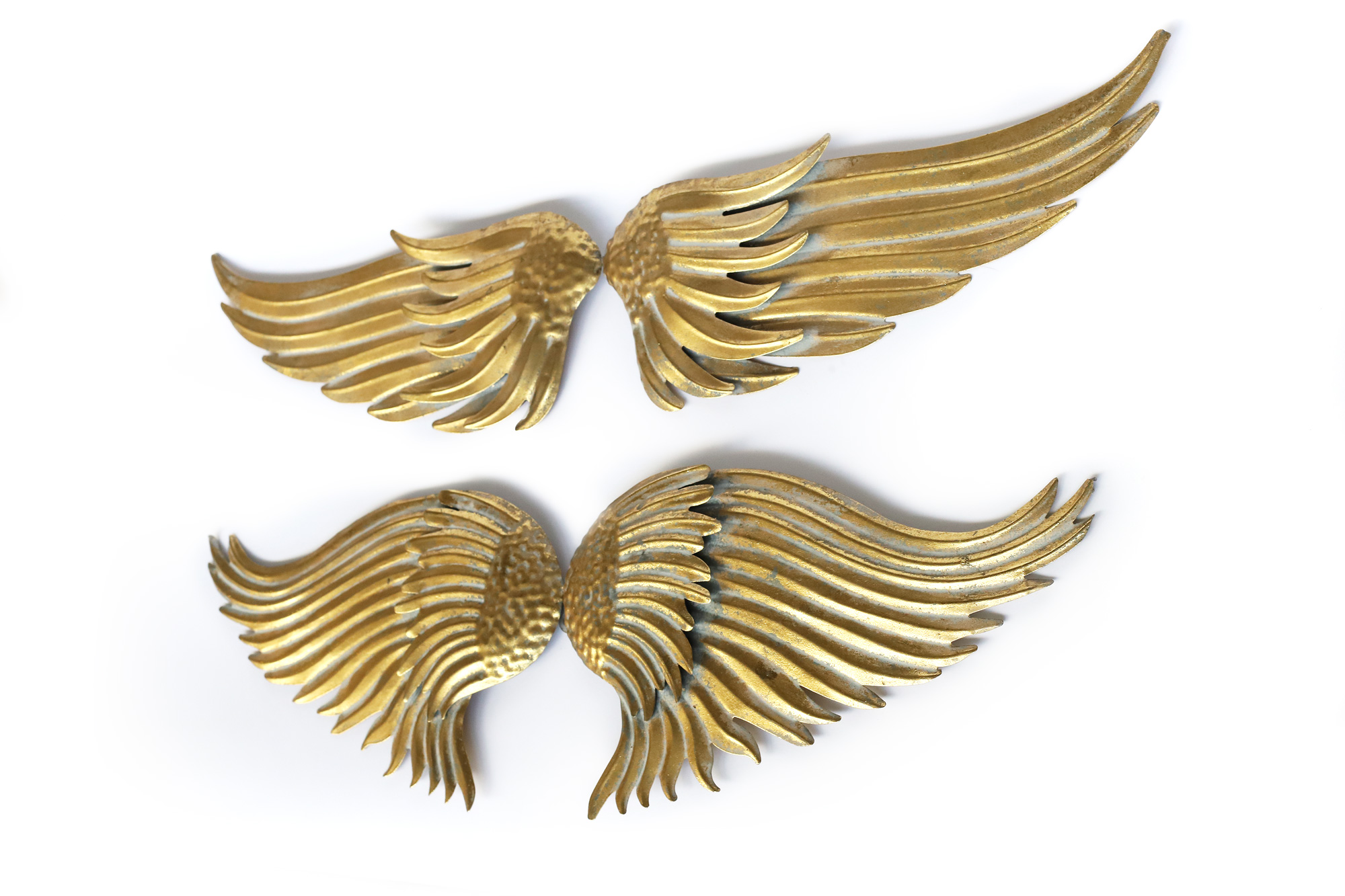 Engelsflügel vintage gold, B 80 cm, H 23,5 cm, L 4 cm von fischer's lagerhaus