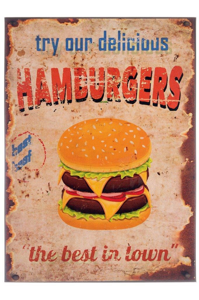 Metallschild - Hamburgers - 30x40 cm