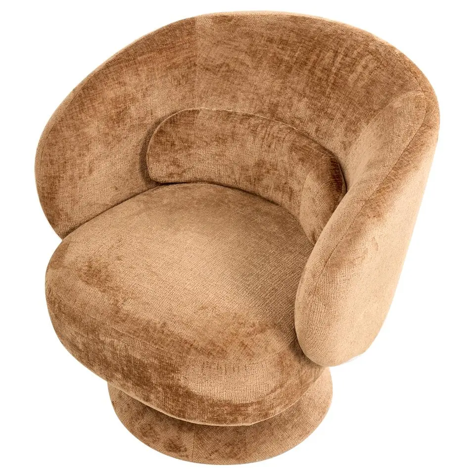 LIEKSA - Draaifauteuil - Goudbruin - Chenille