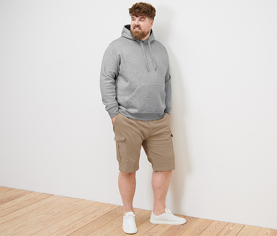Hoodie, grau meliert