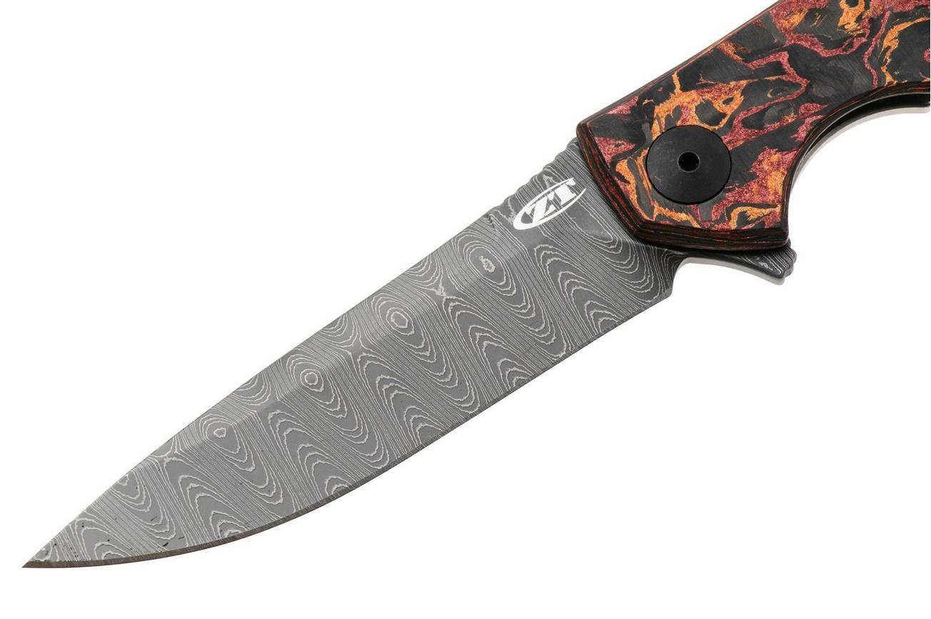 Zero Tolerance 0450CFDAMS Limited Vegas Forge Damascus, Marble Carbon Fiber, zakmes