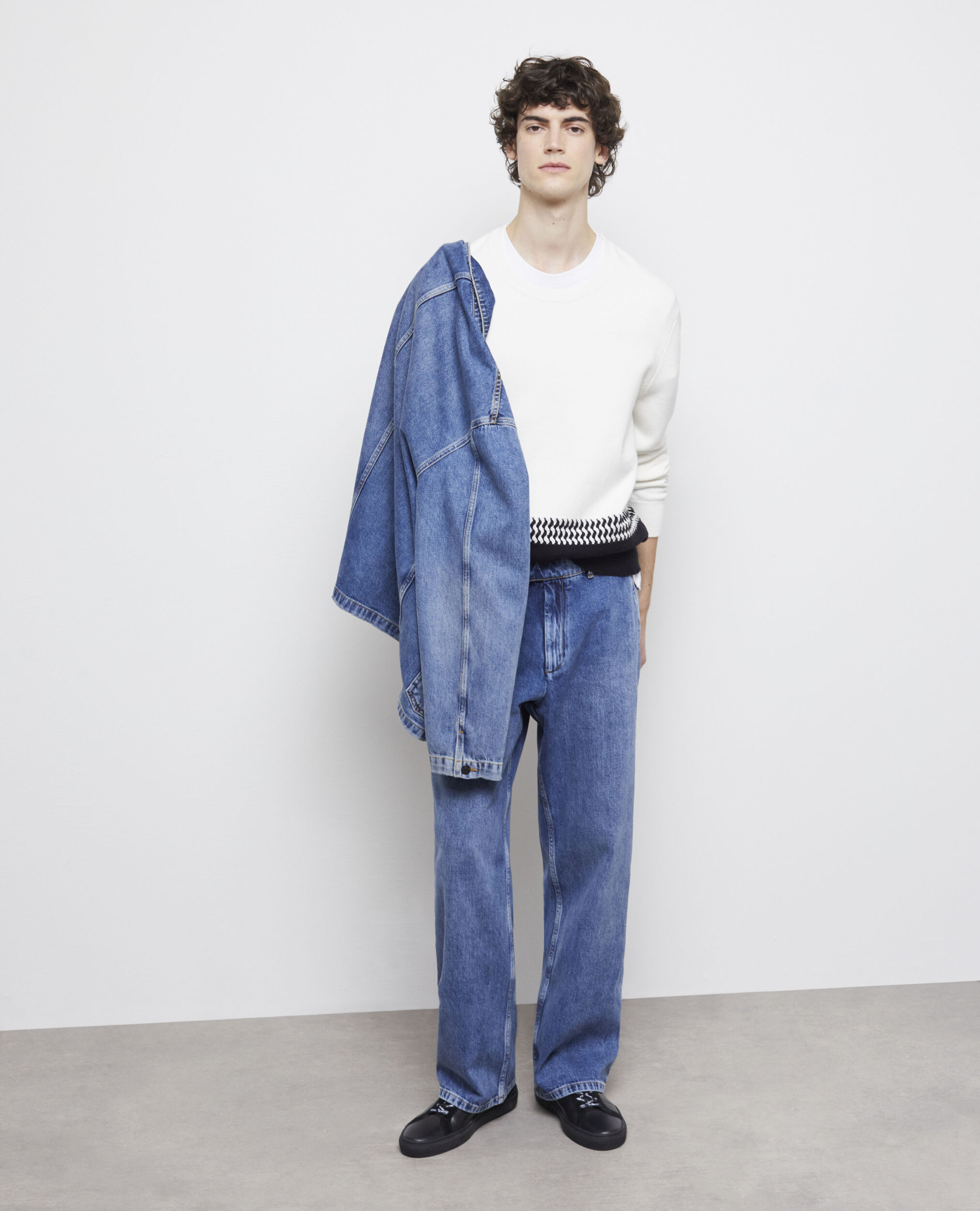 Pull en maille bicolore