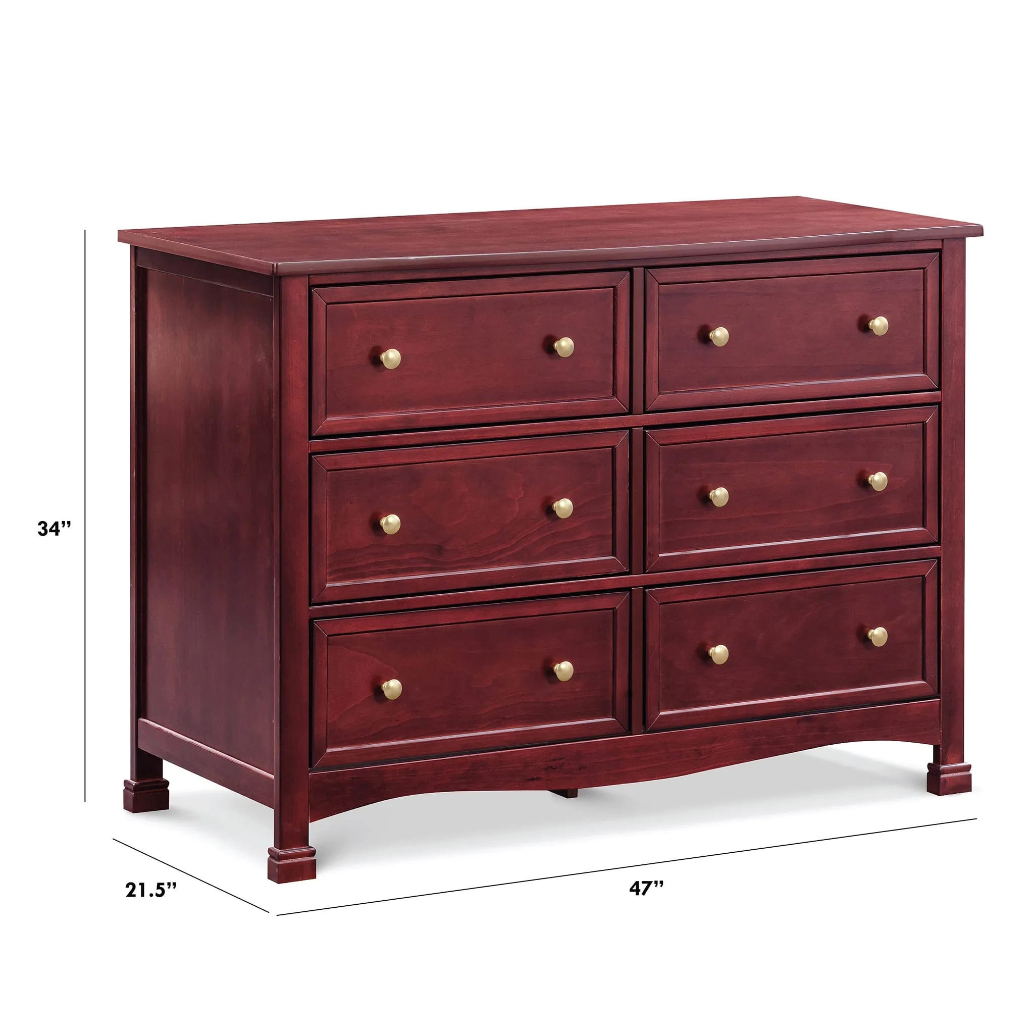 DaVinci Bureau 6 Tiroirs Kalani - Cerise