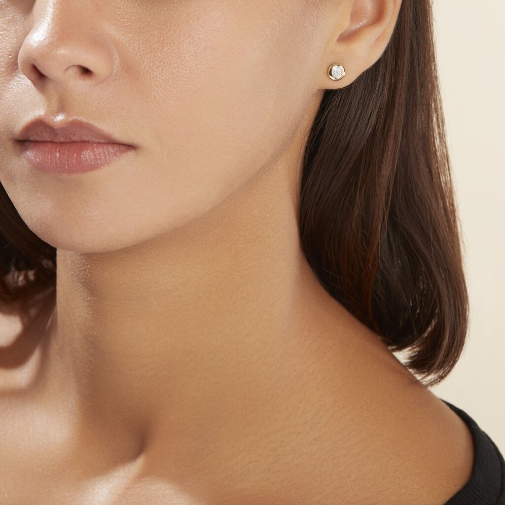 Boucles D'oreilles Puces Or Jaune Laurissa Diamants