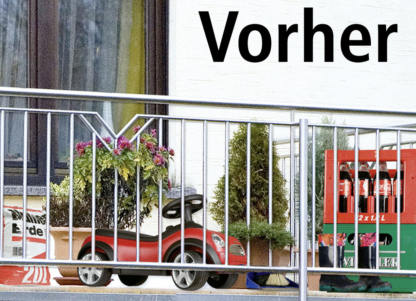 Einseitig bedruckter Balkon-Sichtschutz inkl. Befestigungsmaterial
