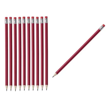Macma Bleistifte mit Radierer, HB, rot lackiert, 100 Stück