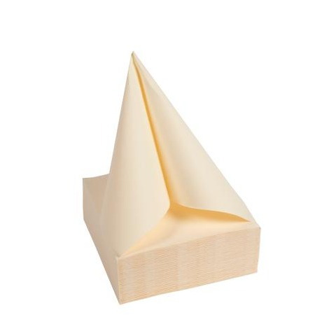 (50er Set) 20x20cm Papier Cocktail Servietten Einwegservietten Party Tisch Deko (SV622002I) - Elfenbein