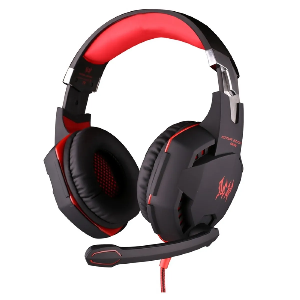 Yonis Casque Gamer Rouge