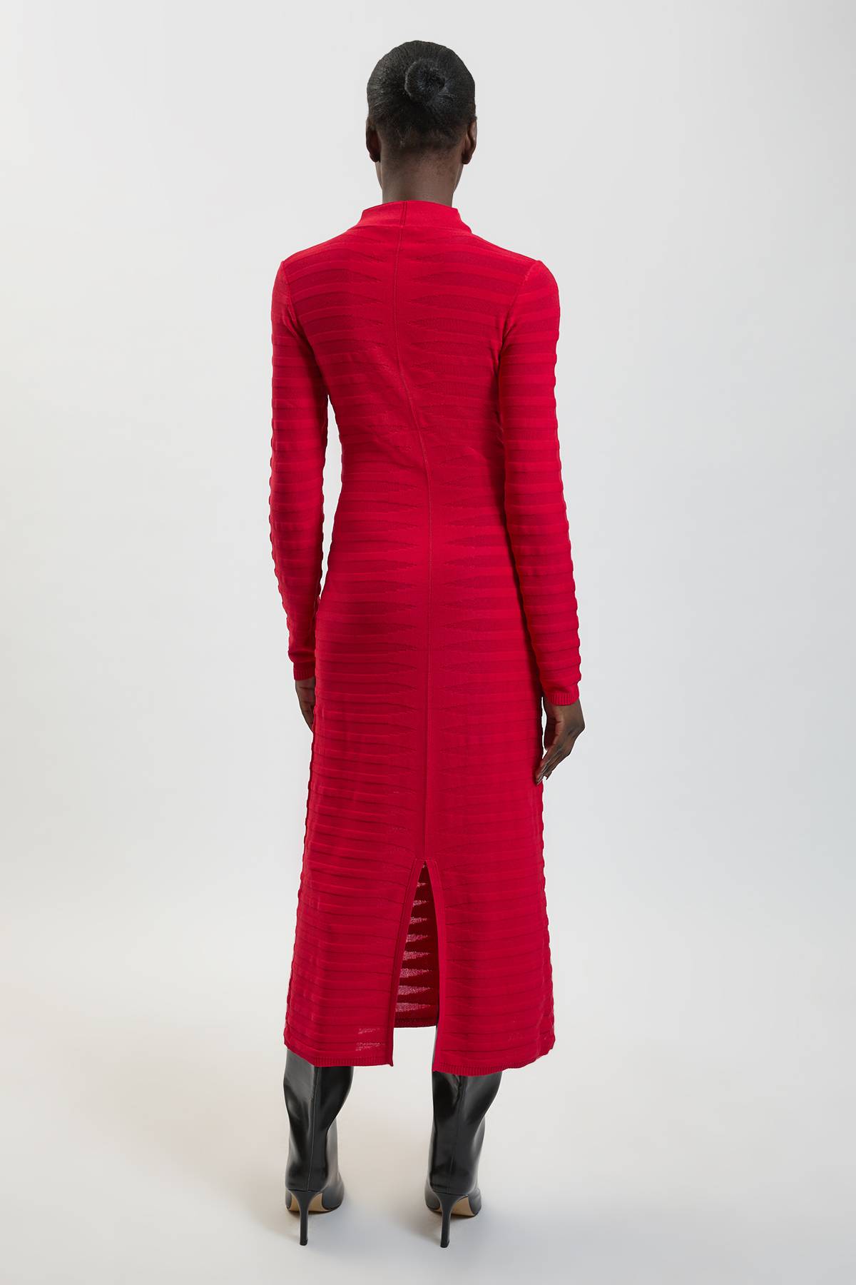 KarenMillen Robe Mi-longue En Maille Viscose À Motifs Géométriques Texturés