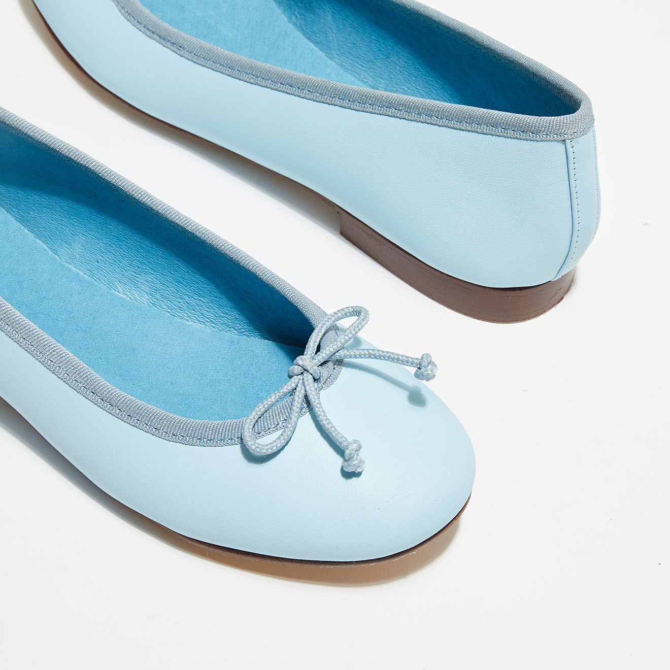 Quartier Latin Ballerines en Cuir Lisse Jeanne bleu ciel