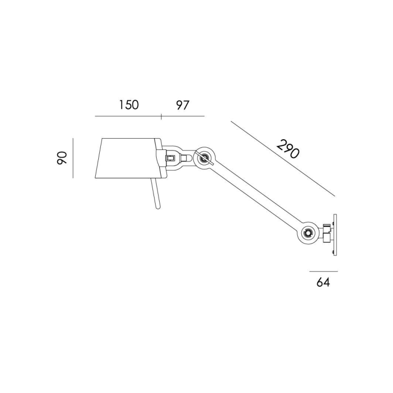 Tonone Bolt Bed Sidefit wandlamp install set van 2 Flux Green