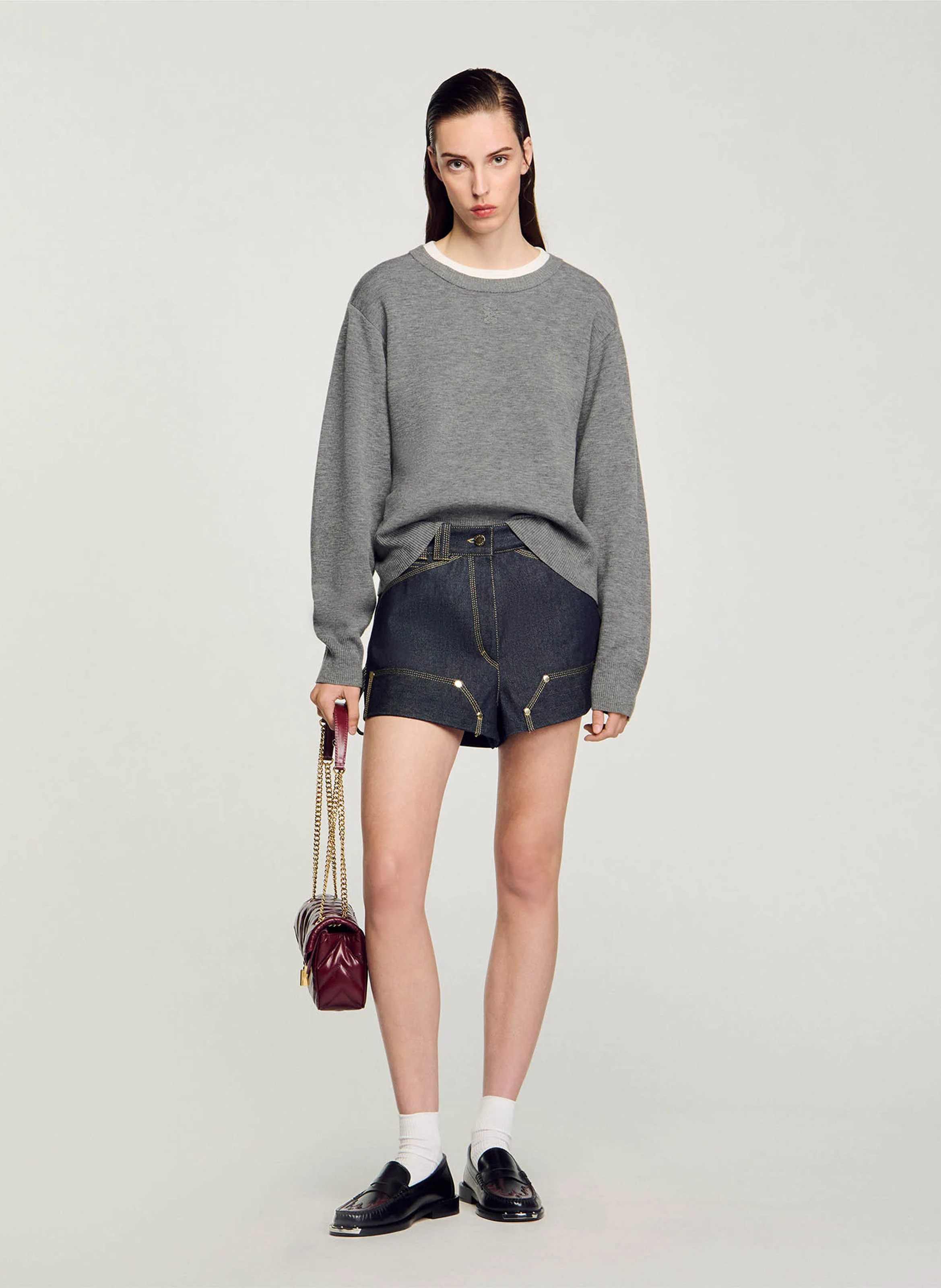 Sweat col rond| Gris