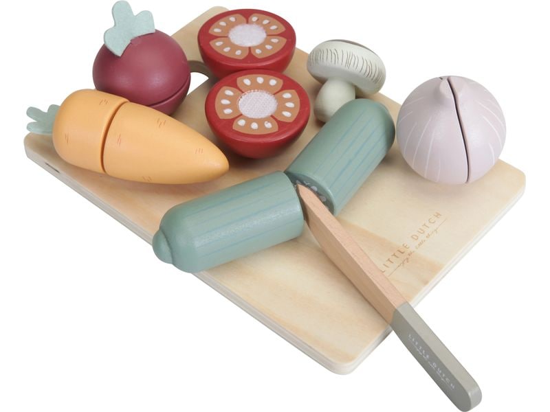 Little Dutch Spiel-Lebensmittel Gemüse-Set zum schneiden Lebensmittel-Spielset aus Holz