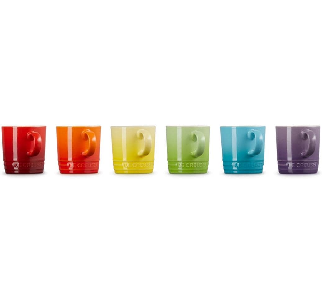 Espressotassen 100 ml, 6 Stück, RegenbogenTassenset