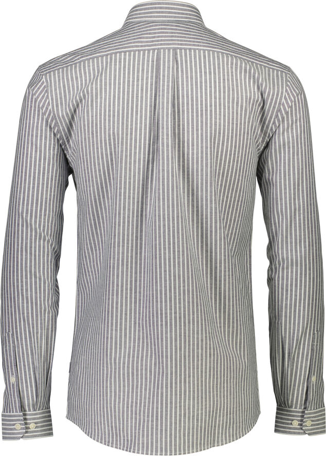 Lindbergh Striped superflex oxford L/S Blå