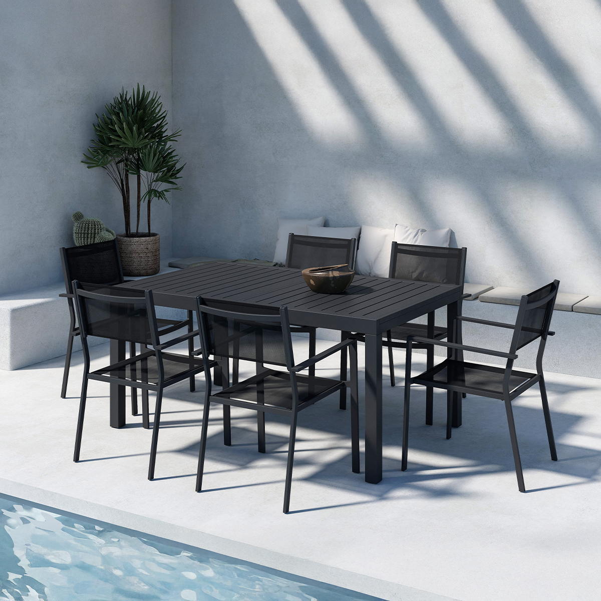 Uitschuifbare tuintafel Grace Zwart